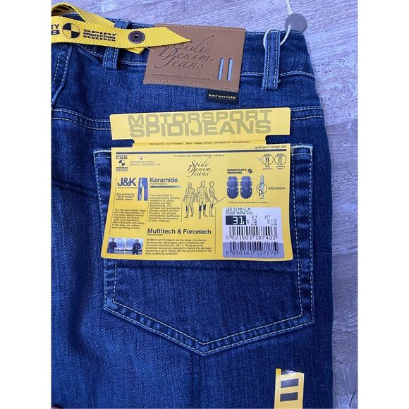 Spidi Motorcycle Denim Riding Jeans Safety Lab Knee Pads Stretch Mens Sz 31W - Picture 5 of 6